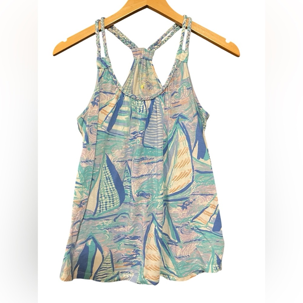 Lilly Pulitzer Blue Multi Sailboat-Print Tank - Picture 2 of 3